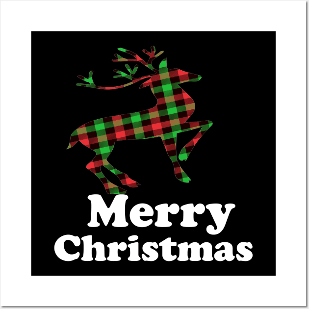 Buffalo plaid Merry christmas Wall Art by Theblackberry